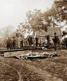Volunteers Reinterring Union Soldiers at Race Course Prison April 1865
