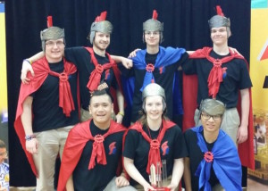 Pictured in front from left are Timothy Ha, Gwyneth LaMarche and Kevin Valete; pictured in back row from left are Daniel Michaels, Ryan Payne, Matthew Strachen and Douglas Hotvedt.