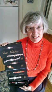 Julie Rimel, the ABC Lady, with one of the thousands of items in her alphabet-themed collection.  Her free workshop will be held at 10 a.m., June 4 at the New Woodstock Free Library. 