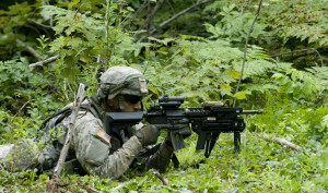 FORT DRUM, N.Y. Infantrymen with Company C, 1st Battalion, 69th Infantry Regiment, conducts a platoon combat training exercise at Fort Drum, N.Y. July 23. The unit is preparing, along with the rest of the 27th IBCT, for its rotation at the Joint Readiness Training Center at Fort Polk, La. scheduled for next summer (U.S. Army National Guard Photo by Spc. Alexander Rector/released).