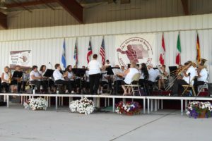 The Canastota Community Band is pictured performing at the Boxing Hall of Fame in Canastota.