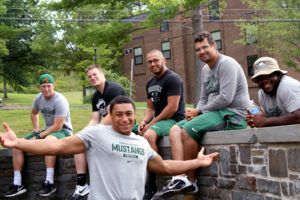 Athletes help with move-in last year on the Morrisville State College campus.