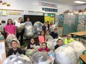 Pictured are students from Westmoreland Elementary School's Green Team working on the collection.